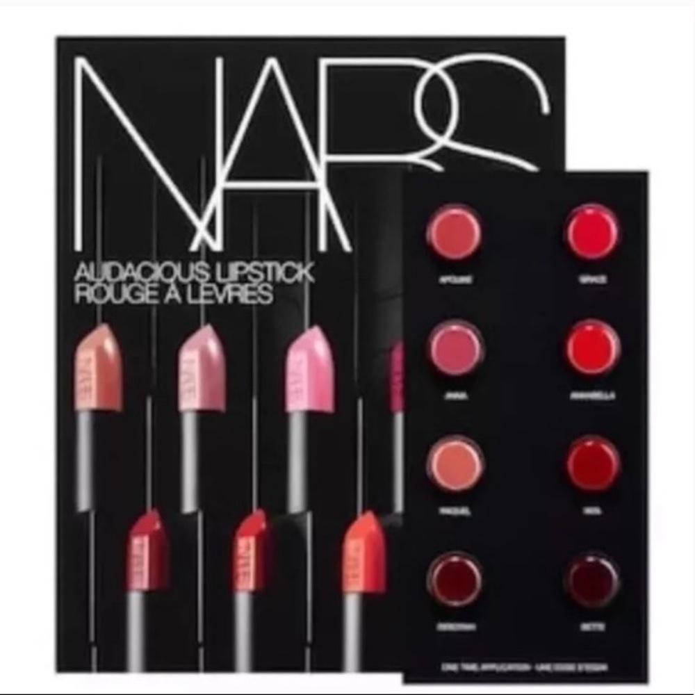 8 Shades! NARS Audacious Lipstick 💄 8x Sample Card! Rare Discontinued